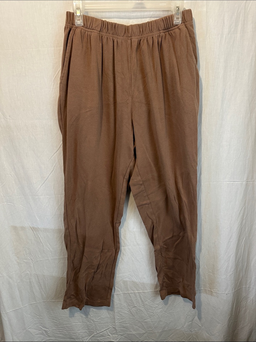 Woman Within Men's Brown Elastic-Waist Jogger Pants